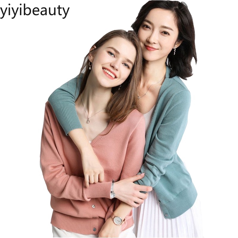  Áo khoác len cardigan cổ chữ V form rộng mẫu 2019 trẻ trung thời trang cho nữ | BigBuy360 - bigbuy360.vn
