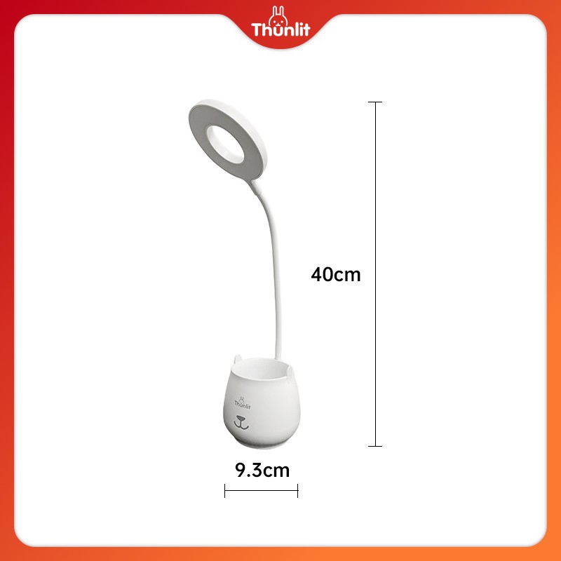 Đèn học Thunlit có giá đựng bút có thể sạc lại bằng USB 1250mah với 3 nấc độ nhiệt độ màu dành cho trẻ em