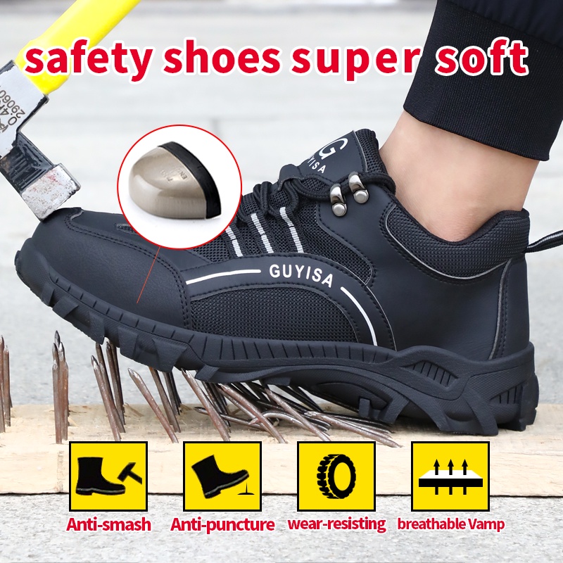 Giày bảo hộ GUYISA thiết kế mũi thép chống đâm thủng chống mòn an toàn cho nam
