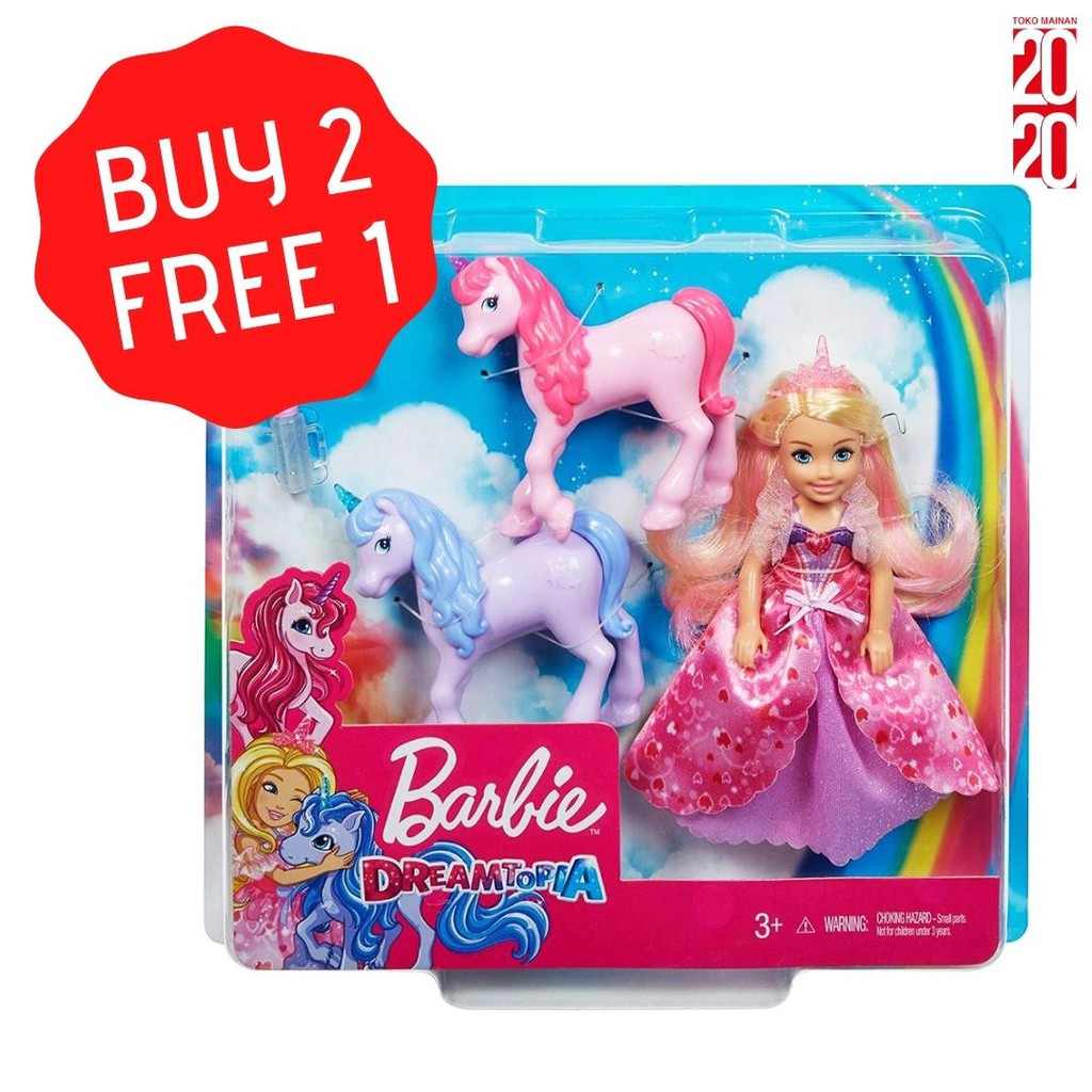 (mua 2 Tặng 1 Bộ Quà Tặng Đồ Chơi Búp Bê Barbie Dreamtopia Chính Hãng - Gjk17
