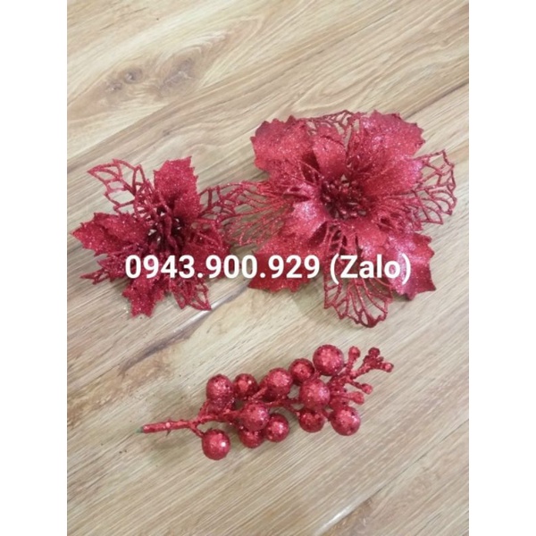 Hoa trạng nguyên kim tuyến trang trí giỏ quà Combo 10 Chùm sung (hoặc 10 Hoa kép bé hoặc 10 Hoa kép to Hoặc Hoa Trạng