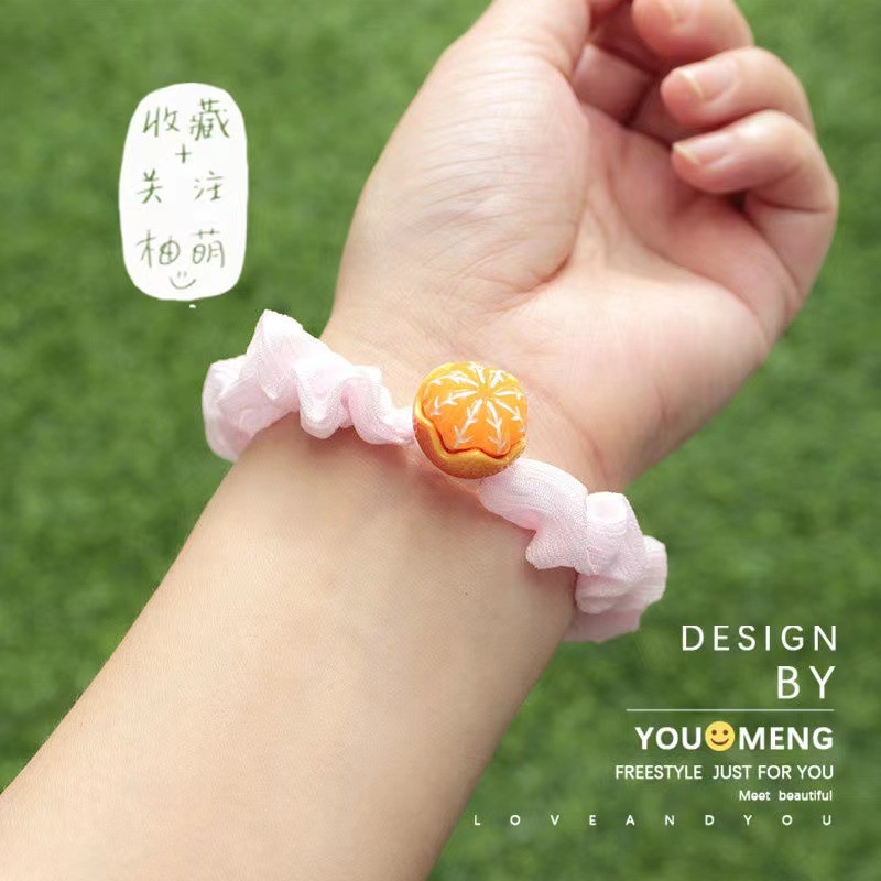 Dây Buộc Tóc Cao Su 2022 Màu Cam Thiết Kế Đơn Giản Thời Trang