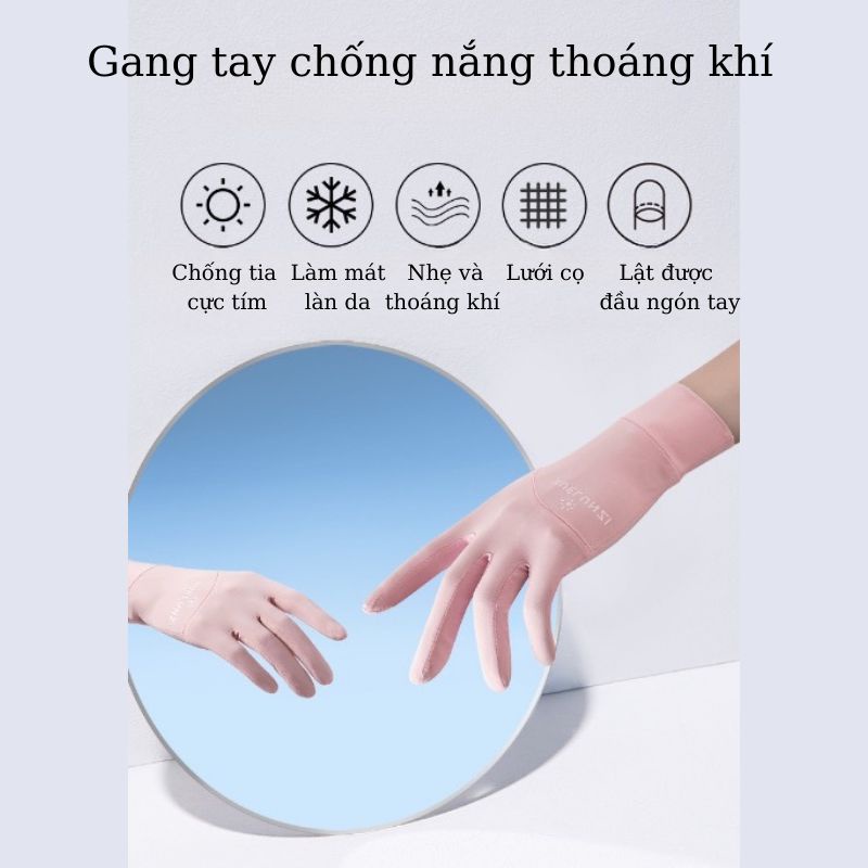 Gang tay chống nắng vải lụa thoáng khí cao cấp chống toa UV