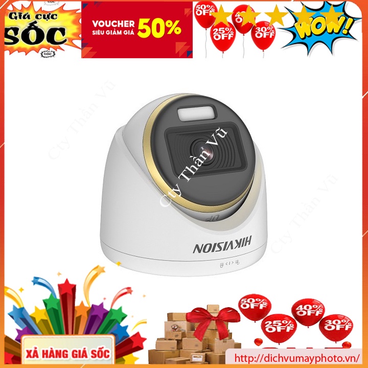 Camera mã DS-2CE72DF3T-FS TVI Hik 2MP Dome sắt to Có Màu và đèn trợ sáng 40m  CHỐNG NGƯỢC SÁNG THỰC Có Mic kholinhkien