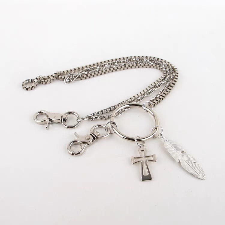 Dây xích treo quần Chữ Thập phối thắt lưng cá tính Chain treo thắt lưng phong cách hiphop