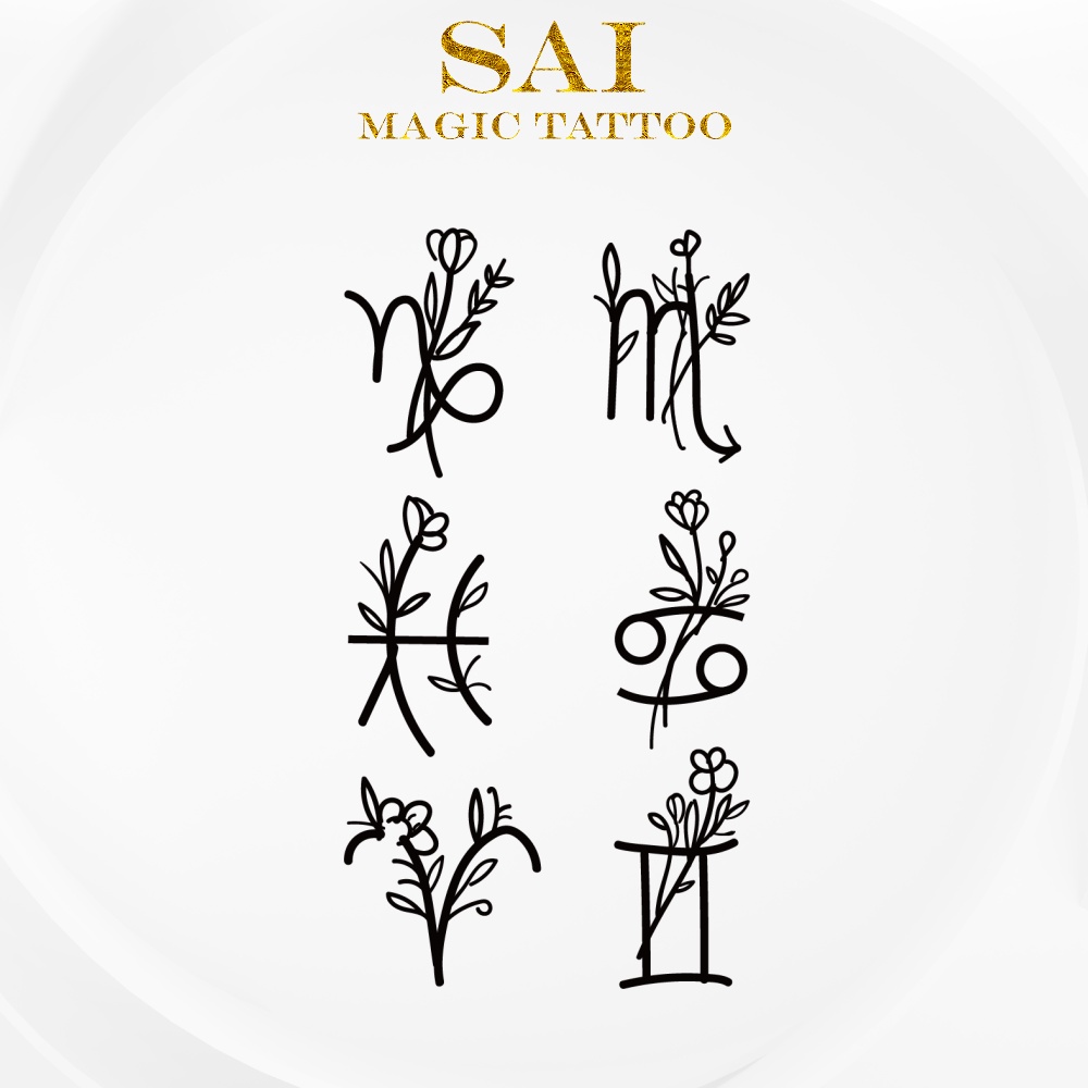 Miếng dán hình xăm tạm thời SAI MAGIC TATTOO 10CM×06CM chống thấm nước lâu trôi lên đến 2 tuần 430