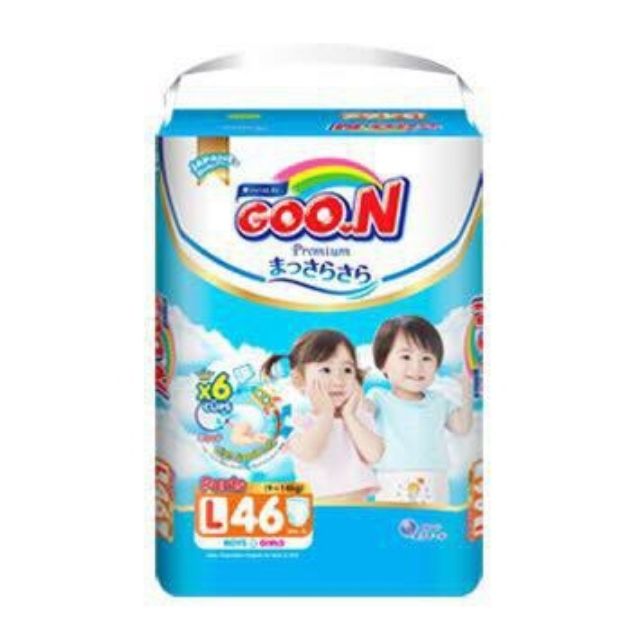 (Cắt tem/ko quà) Bỉm dán/ quần Goon Premium size Nb70/S64/M60/M56/L50/L46/XL46/XL42/XXL36