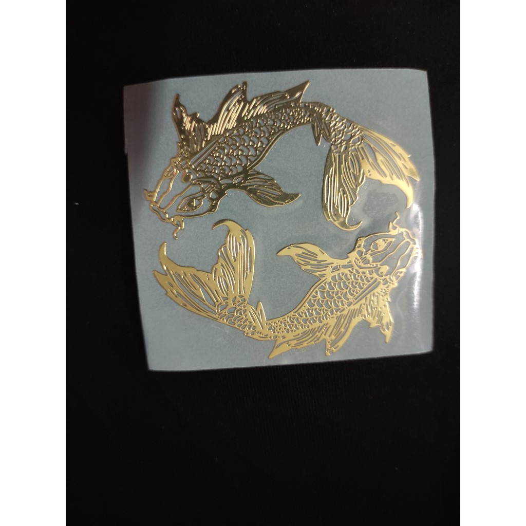 Miếng dán 2 cá chép bằng kim loại