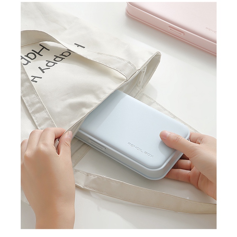 Hộp Đựng Bút Nhựa Cute Nhiều Ngăn Màu Pastel Xinh Xắn-Giao Màu Ngẫu Nhiên