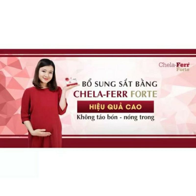 (Tặng quà) Chela Ferr Forte Bổ sung Sắt, Acid Folic cho mẹ Bầu trước và sau sinh (Hộp 30 viên)