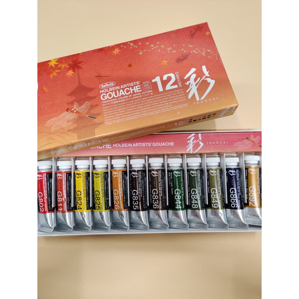 [Holbein] Bộ Màu Gouache Irodori 15 ml