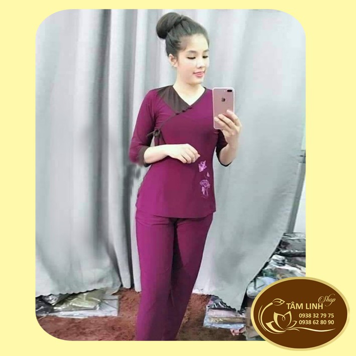 Đồ Lam Đi Chùa_Mẫu Tim Nơ