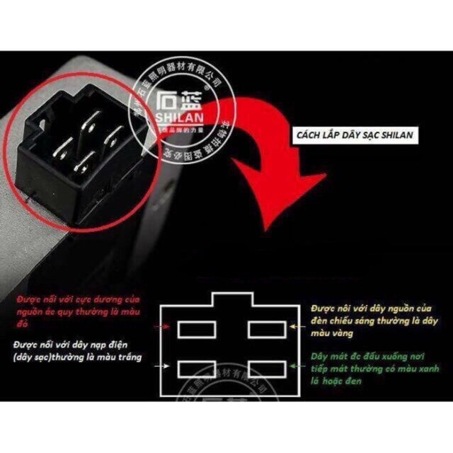 Sạc độ xe máy Shilan chính hãng.Cắm như zin,không cần chế.