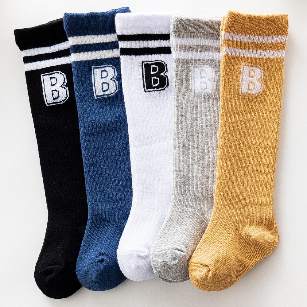 Vớ Cotton Cao Đến Đầu Gối Họa Tiết Sọc Ngang Dành Cho Trẻ Sơ Sinh