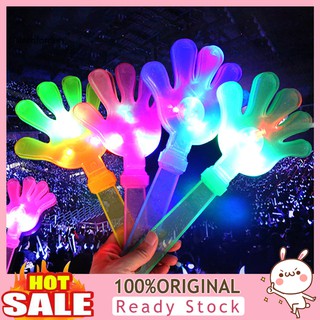 Alo_24cm Portable Palm Shape Plastic Luminous Pat Light Up Party Concert Cheer Prop