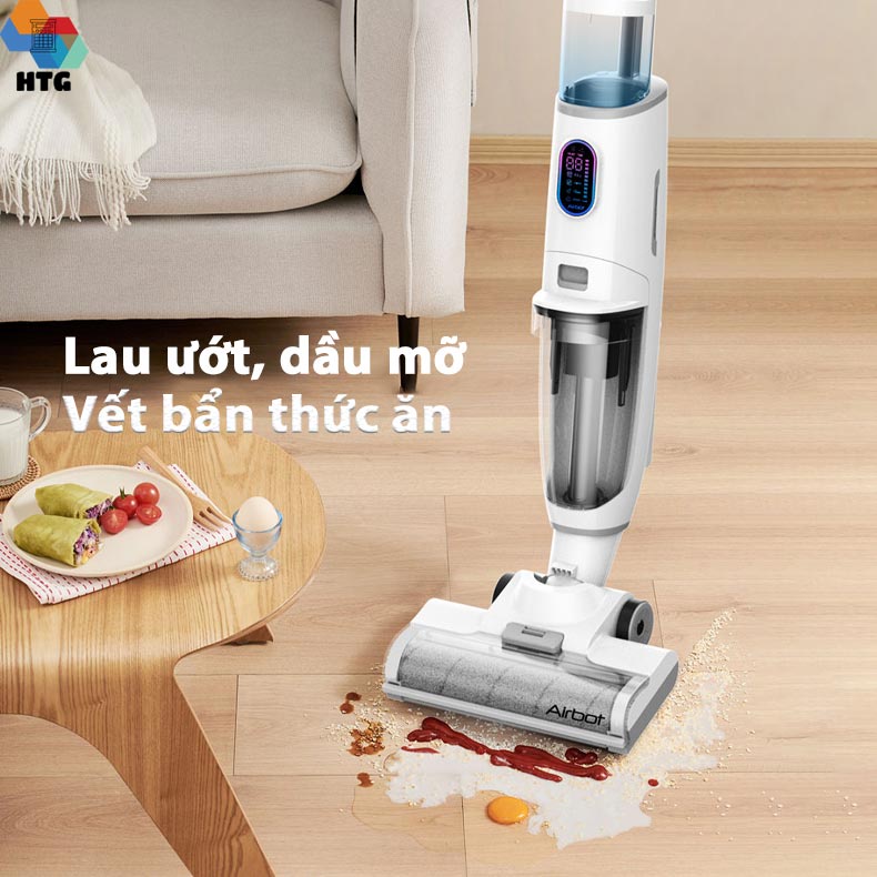 Máy hút bụi lau sàn Không dây Airbot Iclean Pro Bản Quốc Tế, tự động giặt Dẻ, 3 công việc trong 1, hút và lau chuyên sâu