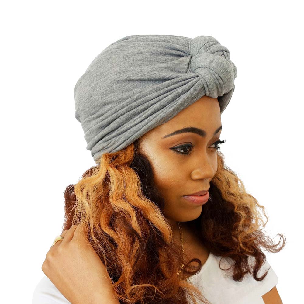 Mũ Turban Vải Cotton Màu Trơn Thắt Nút Phong Cách Boho Thời Trang Cho Nữ