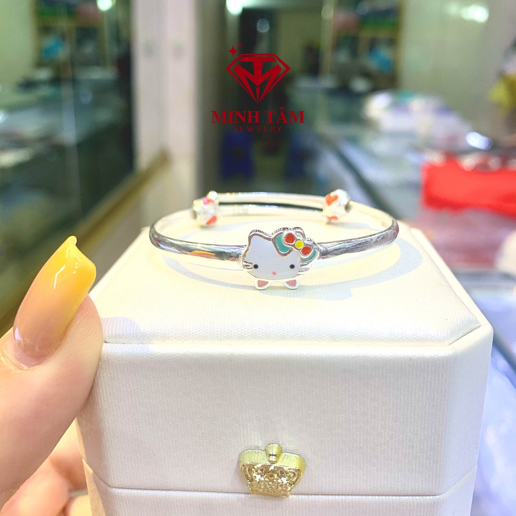 Vòng bạc cho bé Minh Tâm Jewelry, Vòng bạc Hello Kitty bạc S999 cho bé