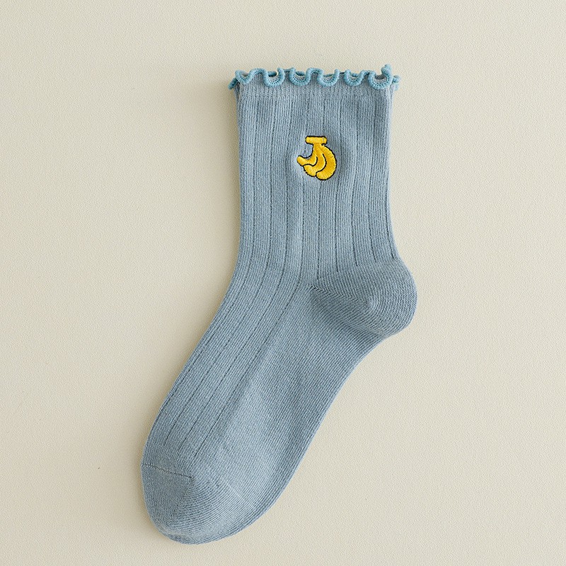 TẤT BÈO THÊU HOA QUẢ CAO CỔ VINTAGE