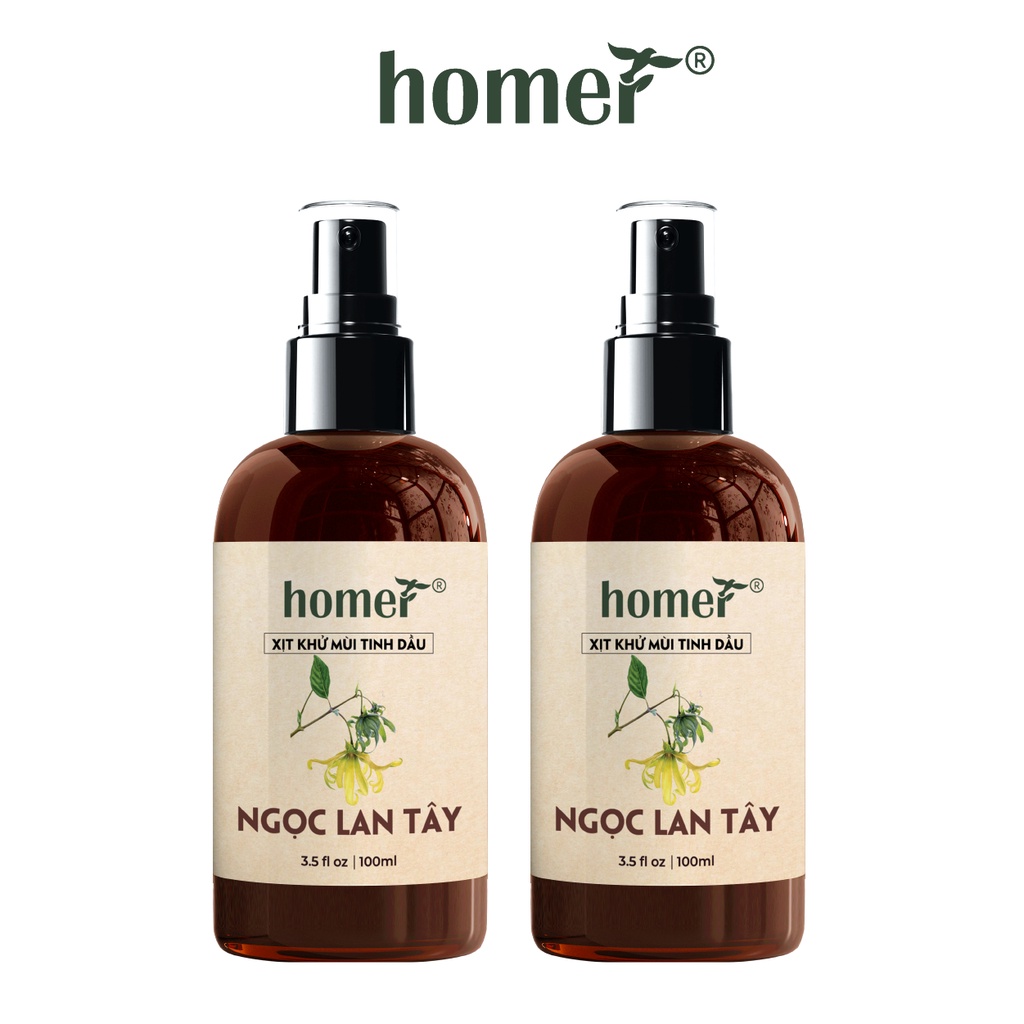 Combo 2 xịt khử mùi thơm phòng Ngọc Lan Tây Homer 100ml/ chai