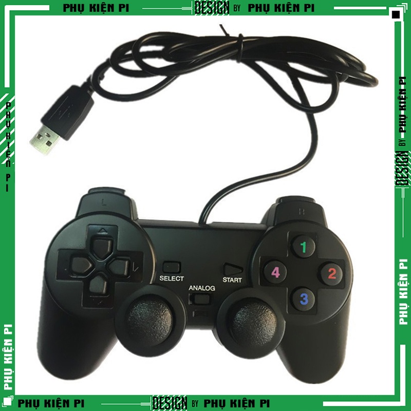 Tay cầm chơi game PS2, PS3, PS4 có dây chế độ rung, dây kết nối USB cho PC Lairpodtop