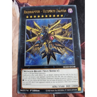 Thẻ trò chơi yugioh chính hãng konami uk raidraptor - ultimate falcon - mged-en140 - rare