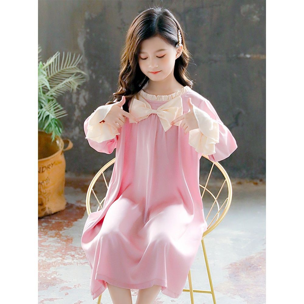 Đầm Ngủ Chiffon Tay Dài Kiểu Công Chúa Thời Trang Xuân Thu Cho Bé Gái