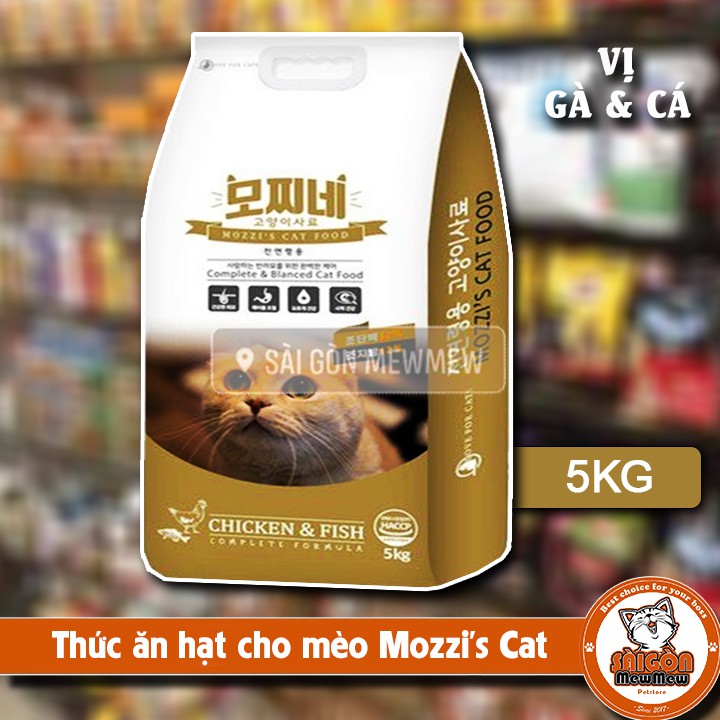 [Mã PET1504 giảm 8% đơn 300K] SIÊU PHẨM - THỨC ĂN HẠT CHO MÈO MOZZI'S CAT TÚI LỚN 5KG