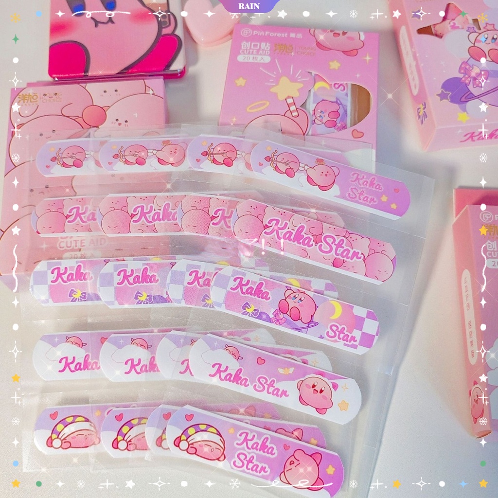 1/20cs Băng Cá Nhân Mini Chống Thấm Nước Thoáng Khí In Hình Kirby Dễ Thương