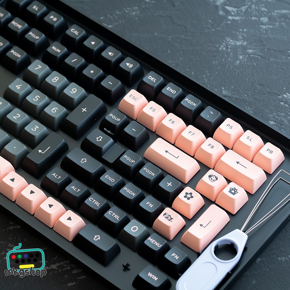 Nút bàn phím keycap AKKO Black Pink PBT doubleshot