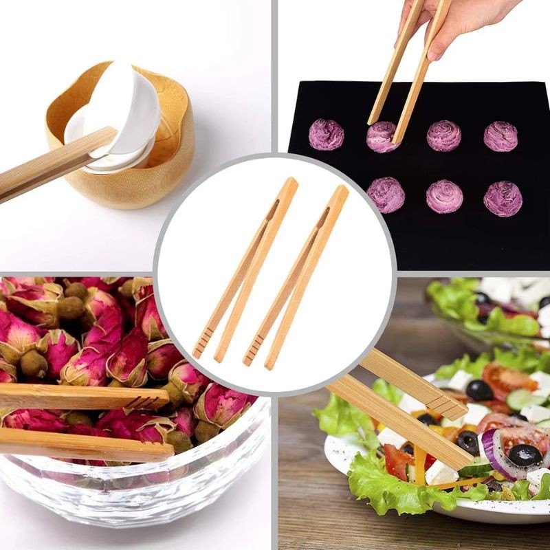 Kẹp gắp thức ăn và trà bằng gỗ tre