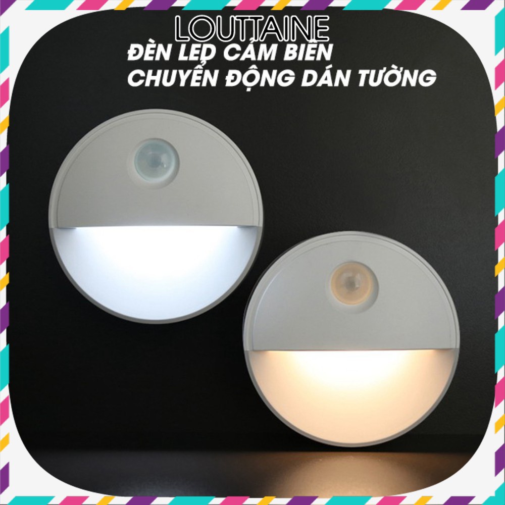 Đèn led cảm biến đèn ngủ cảm ứng chuyển động dùng pin AAA dán tường phòng ngủ cầu thang nhà bếp tiện lợi - [Louttaine]