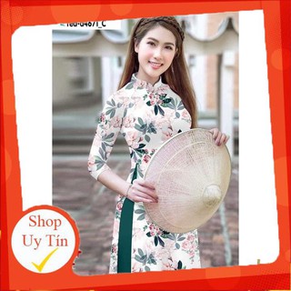 Áo dài lụa nhật in 3d hàng loại 1