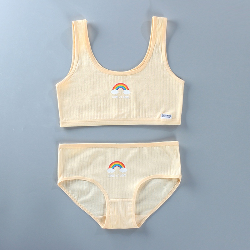 Bộ Đồ Lót 2 Món Bằng Cotton In Họa Tiết Xinh Xắn Thời Trang Cho Nữ