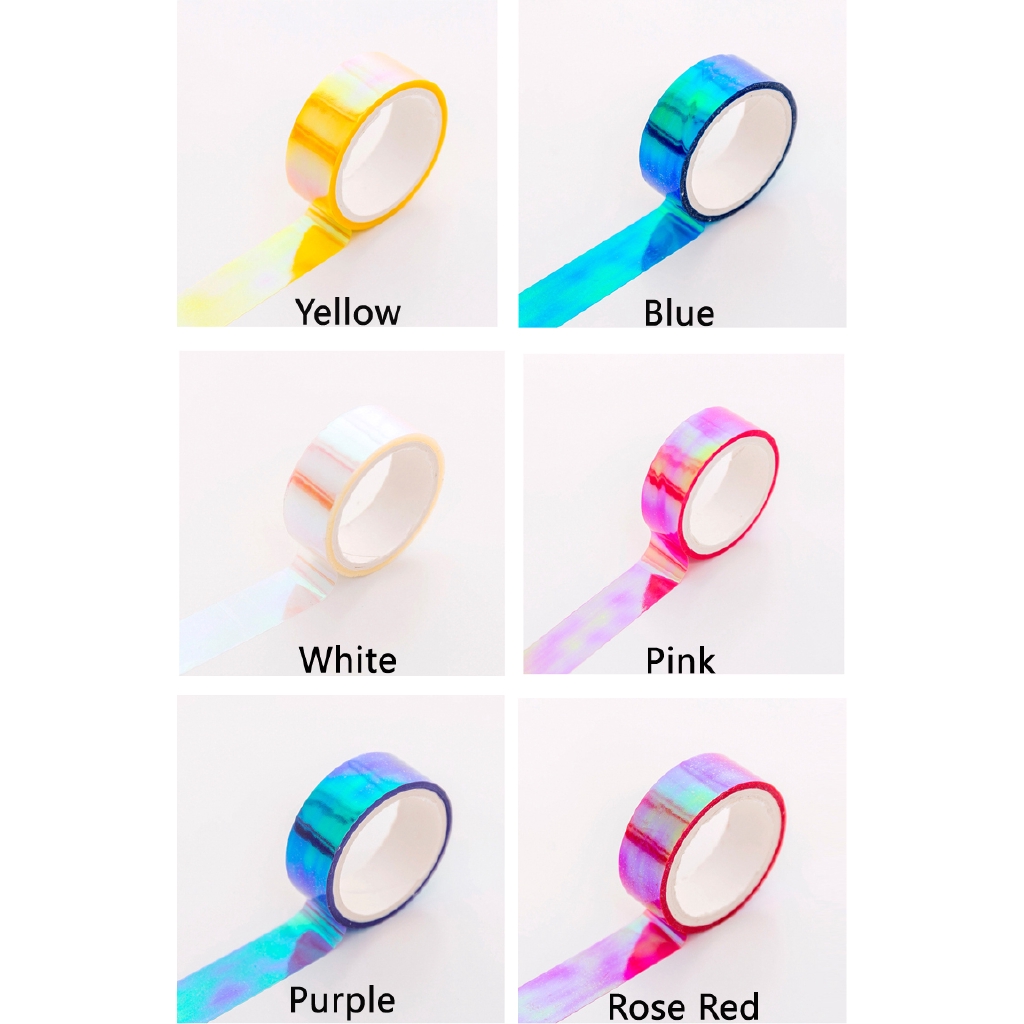 Băng Keo Laser Nhiều Màu Chống Thấm Nước Trang Trí Sổ Tay Sáng Tạo