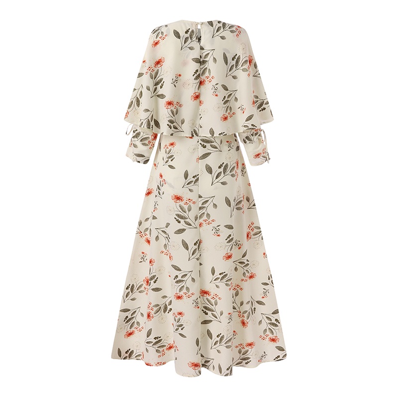 Zanzea Đầm Maxi Tay Phồng In Họa Tiết Hoa Phong Cách Cổ Điển Thời Trang Cho Nữ
