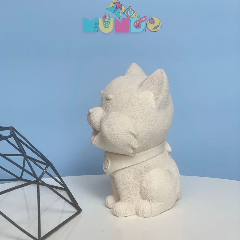 Tượng tô màu (có màu cọ) cao cấp chọn mẫu SIZE XL CÚN BÉO, tượng thạch cao MUNDO