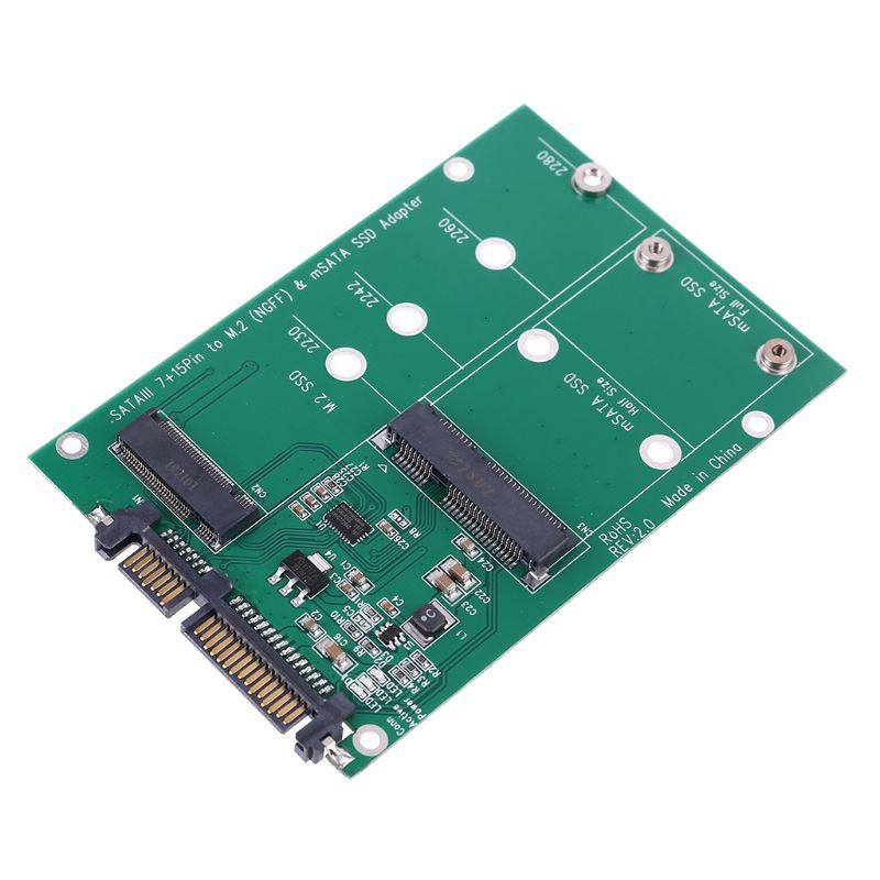 Bộ Chuyển Đổi Ssd Sang Sata 3 Iii Msata & M.2 (B-Key) 2 Trong 1 | BigBuy360 - bigbuy360.vn