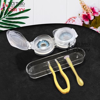 COMBO DỤNG CỤ HỖ TRỢ ĐEO - GẮP LENS VÀ HỘP ĐỰNG LENS KÍNH ÁP TRÒNG MÀU VÀNG