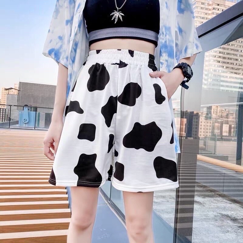 Quần Đùi Bò Sữa Cartoon nam nữ TUEANHSHOP Quần Short Hoạt Hình Unisex Freesize 38-70kg