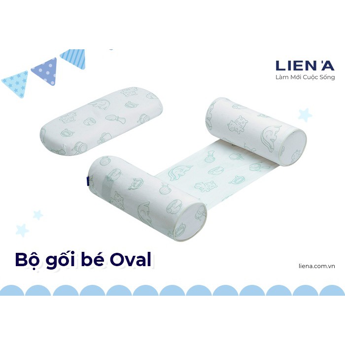 Bộ gối em bé Oval - Liên Á chăm sóc giấc ngủ cho bé yêu [Chính Hãng]