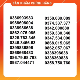 Sim đẹp Viettel 09 08 03 các loại ĐẸP + RẺ + QUÀ TẶNG, có v120