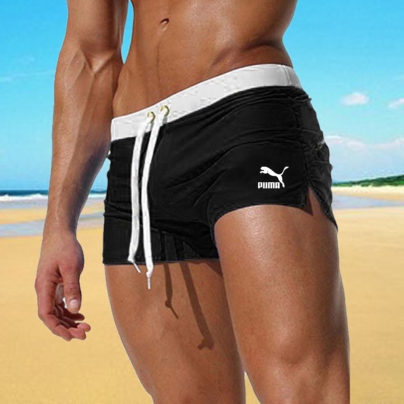 Quần bơi ngắn có dây cột ôm sát 10 màu tùy chọn dành cho nam