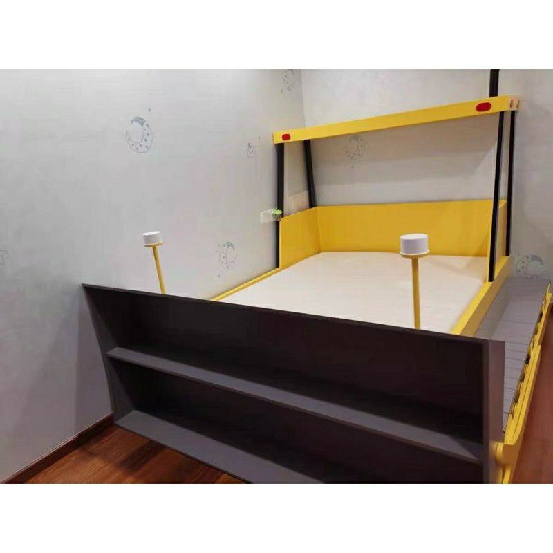 Giường gỗ xe tăng kết hợp kệ sách cho bé. | BigBuy360 - bigbuy360.vn