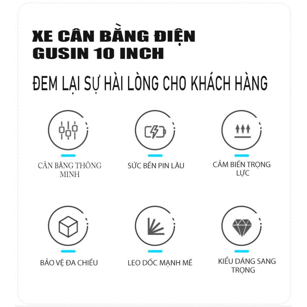 Xe cân bằng điện 10inch bánh lớn thế hệ mới, Có Loa Bluetooth, Có đèn Soi Đường, Tay Cầm, Cáo Bảo hành.