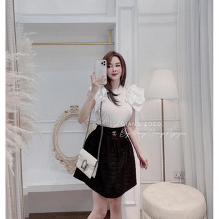 Áo thô lụa cổ vuông bèo vai siêu xinh