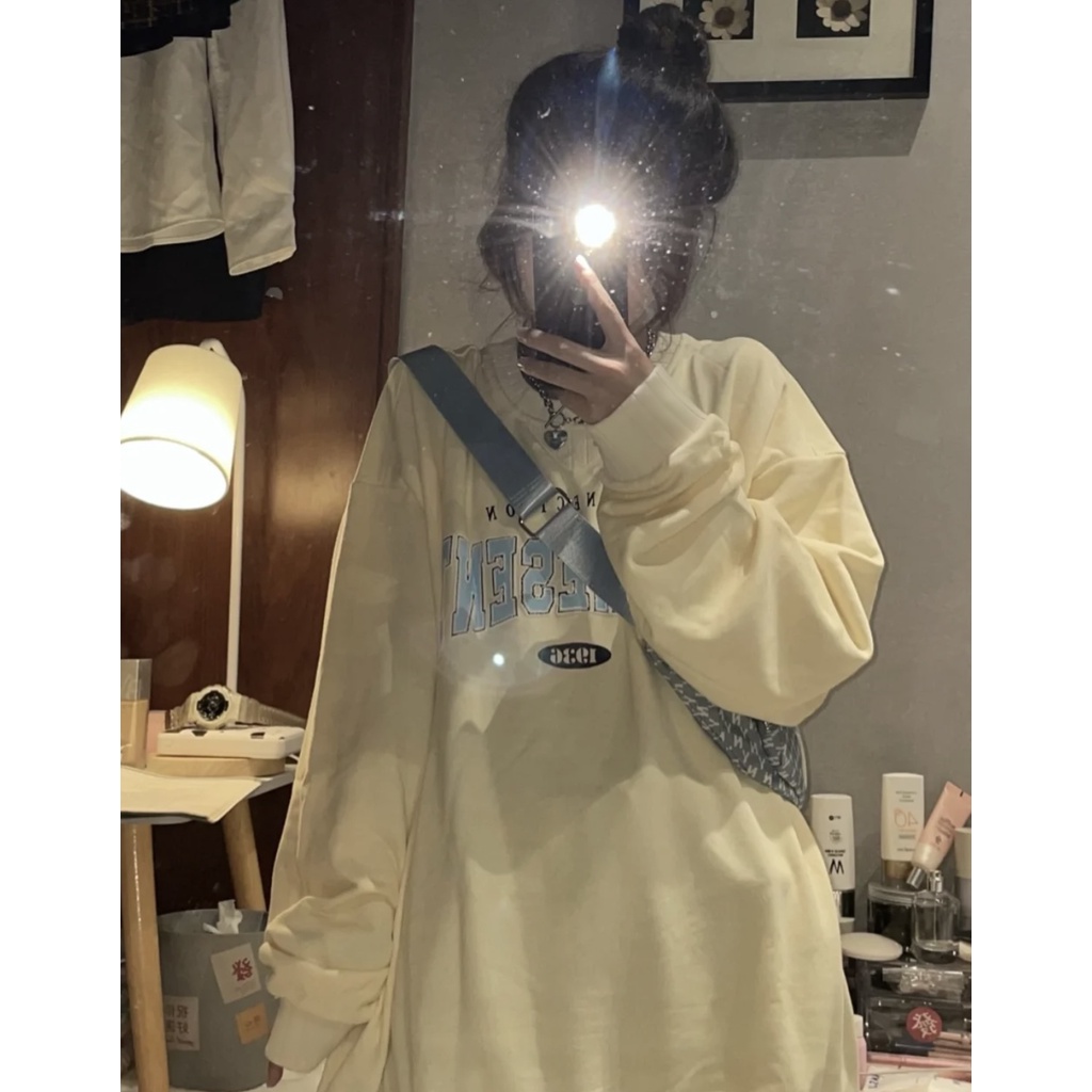 NRVP Áo thun dáng rộng thời trang Hàn Quốc đơn giản cá tính cho nữ