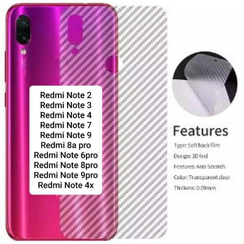 Ốp Điện Thoại Carbon 3D Cho Redmi Note 2 / Note 3 / Redmi Note 4 / Redmi Note 7 / Redmi Note 9 / Redmi Note 6 Pro / Redmi Note 8 Pro / Redmi Note 4X / Redmi 8A