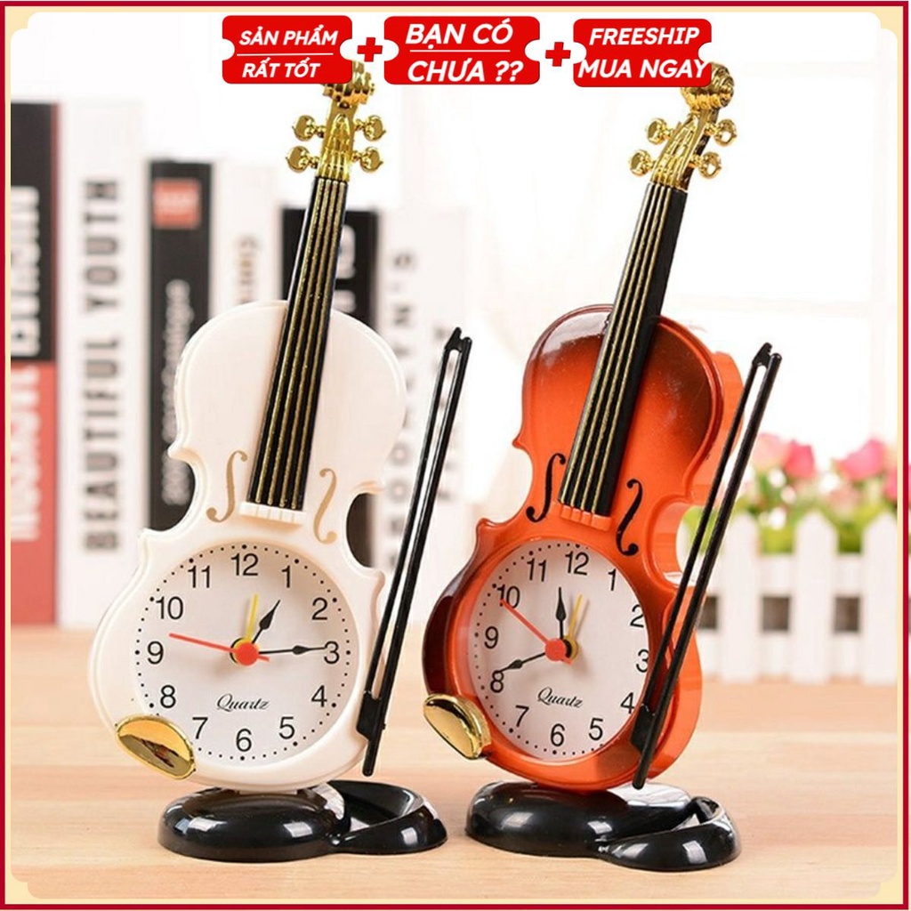 PVN28844 Đồng hồ báo thức để bàn hình cây đàn violin sáng tạo T2 .
