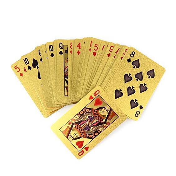 Bộ bài tây tú lơ khơ mạ vàng 52 lá Nhựa chống thấm nước Đồ Chơi Boardgame B1 SUVADO